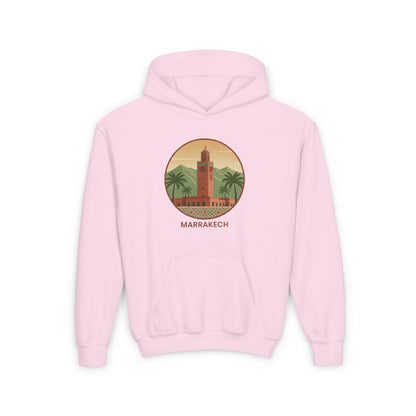 Marrakech Youth Hoodie – Vintage Palm Sunset Travel Sweatshirt