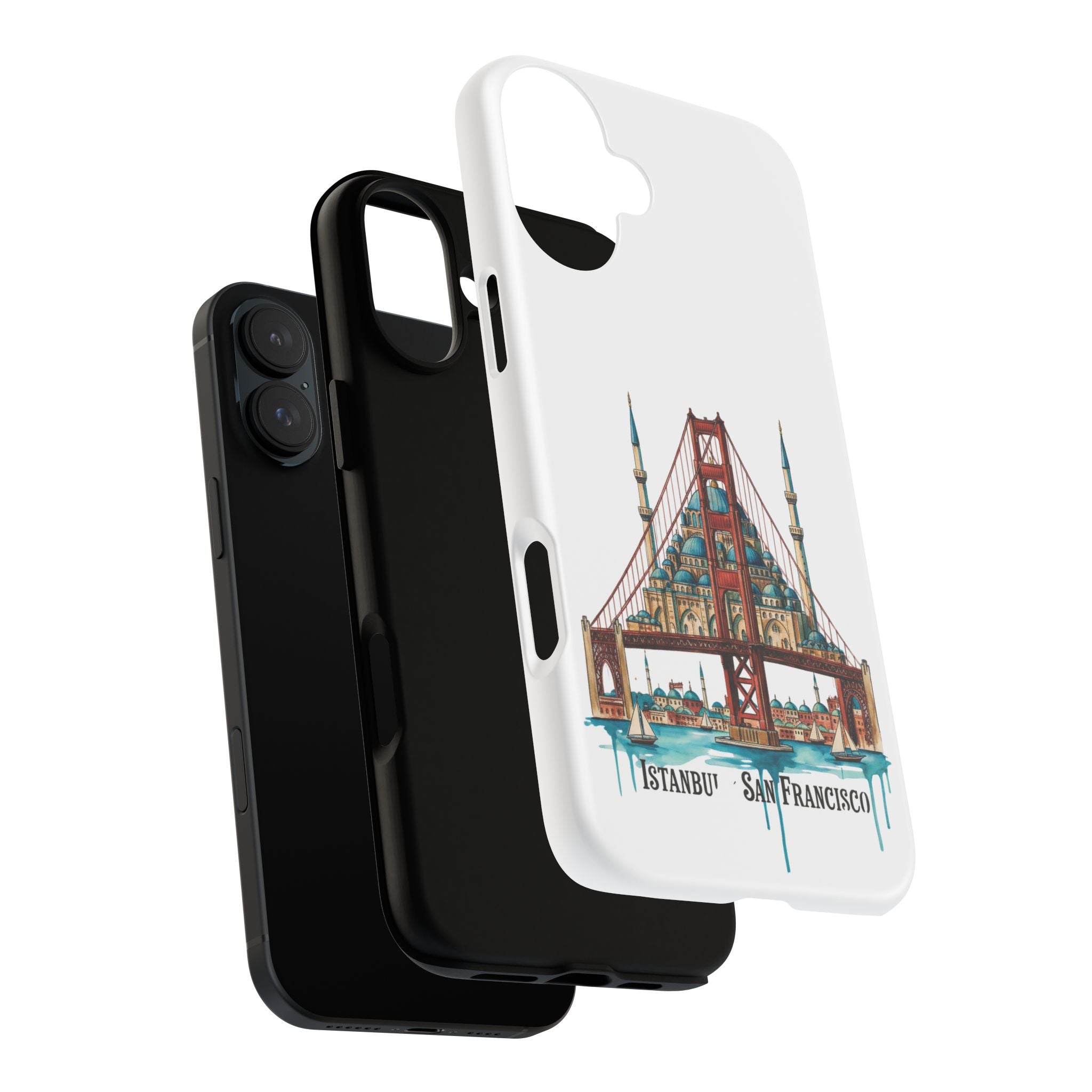 City Bridge Phone Case — Istanbul × San Francisco Illustrated Travel Design