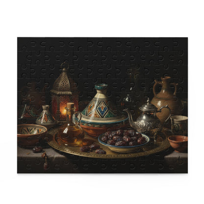 Moroccan Tea & Dates Jigsaw Puzzle — 500/252/120-Piece Still Life Puzzle