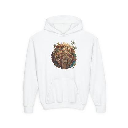 Youth Hoodie — Tropical Mini World Graphic Pullover