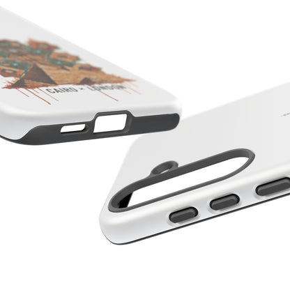 Cairo × London Phone Case — Vintage Mosaic Pyramids & Big Ben Travel Design