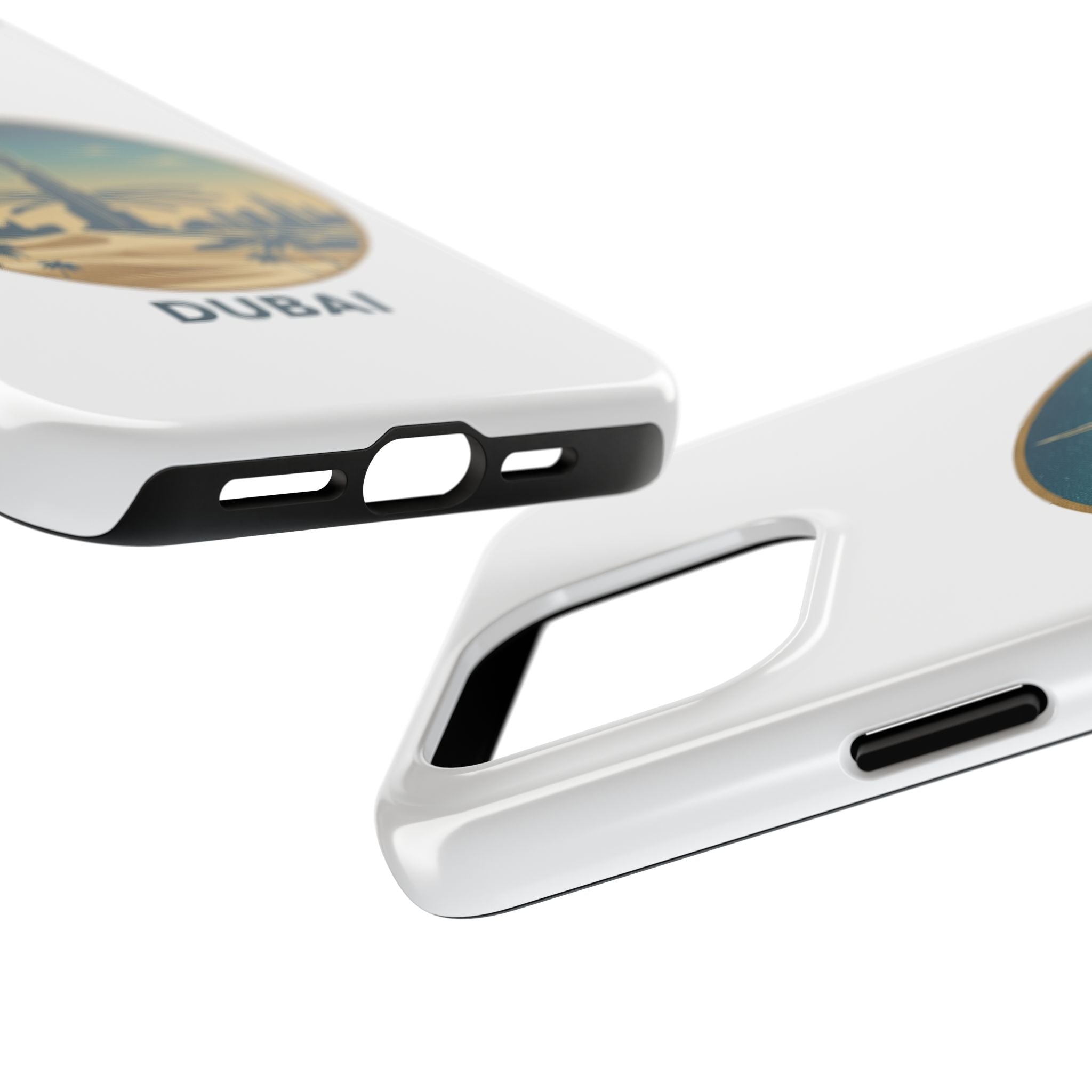 Dubai Skyline Tough Phone Case — Retro Desert Palm Travel Phone Cover