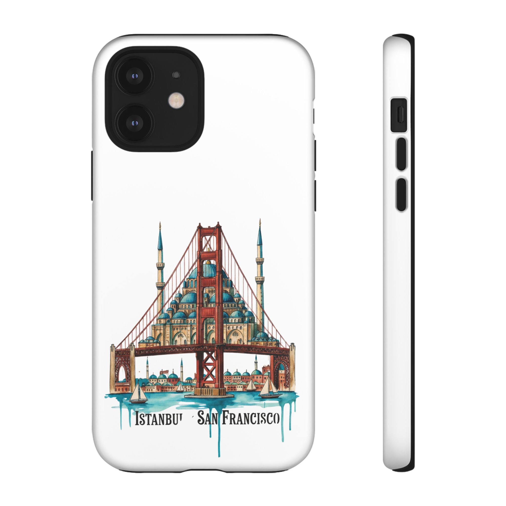 City Bridge Phone Case — Istanbul × San Francisco Illustrated Travel Design