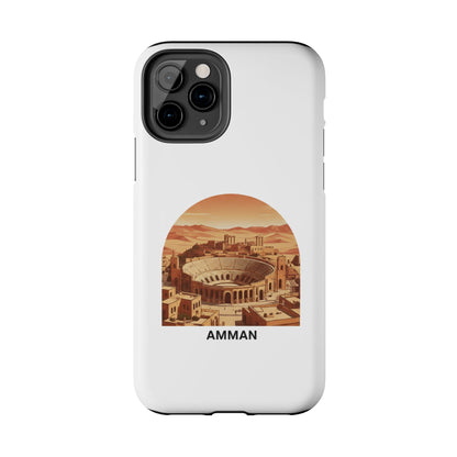 Amman Coliseum Tough Phone Case — Vintage Desert Cityscape Protective Cover