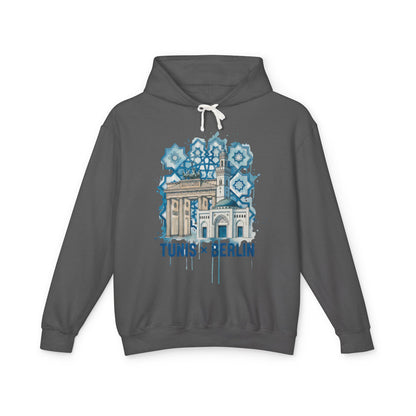 Tunis × Berlin Hoodie — Travel Mashup Graphic Hooded Sweatshirt