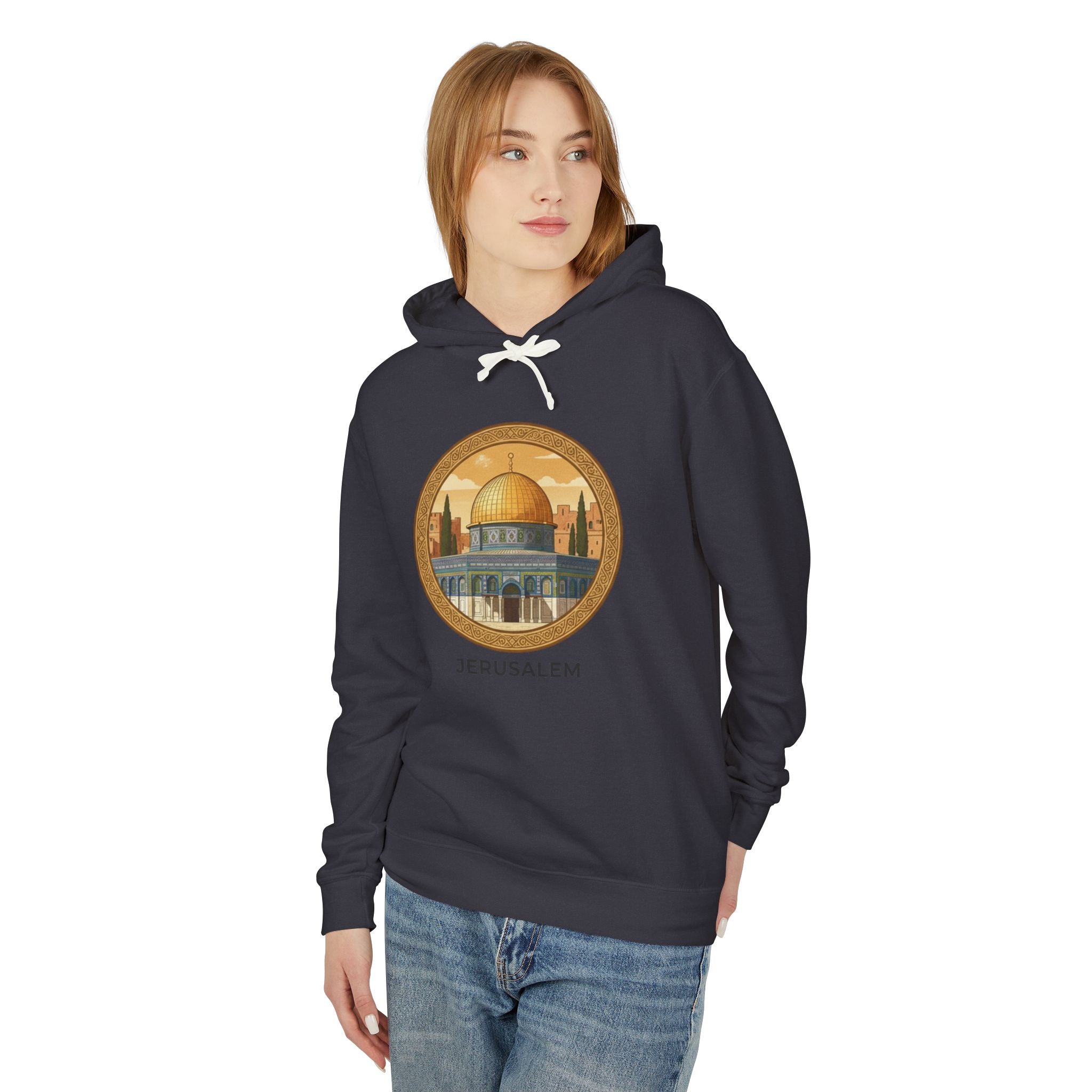 Jerusalem Dome Graphic Hoodie — Vintage Holy City Travel Sweatshirt