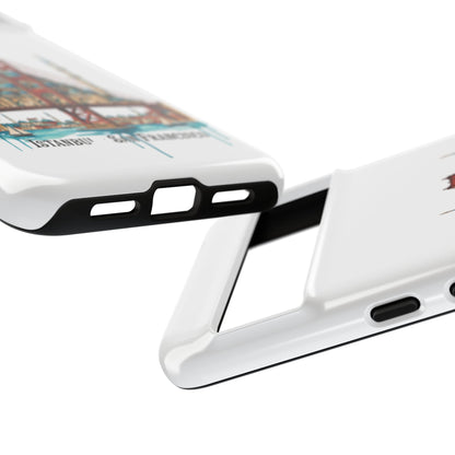 City Bridge Phone Case — Istanbul × San Francisco Illustrated Travel Design
