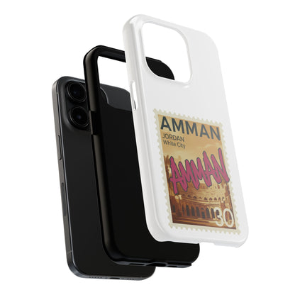 Amman Stamp Tough Phone Case — Jordan Travel Vintage Postage Design