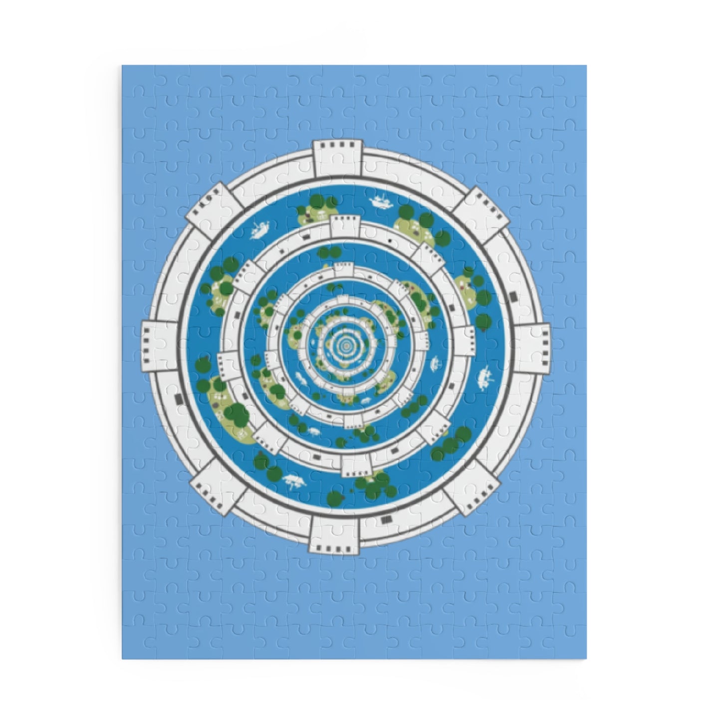 Spiral Island Puzzle — Nautical Circular 120/252/500-Piece Jigsaw