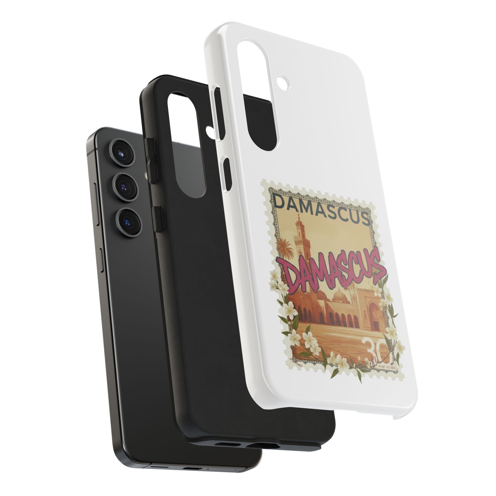 Damascus Vintage Stamp Tough Phone Case — Retro Travel Phone Cover
