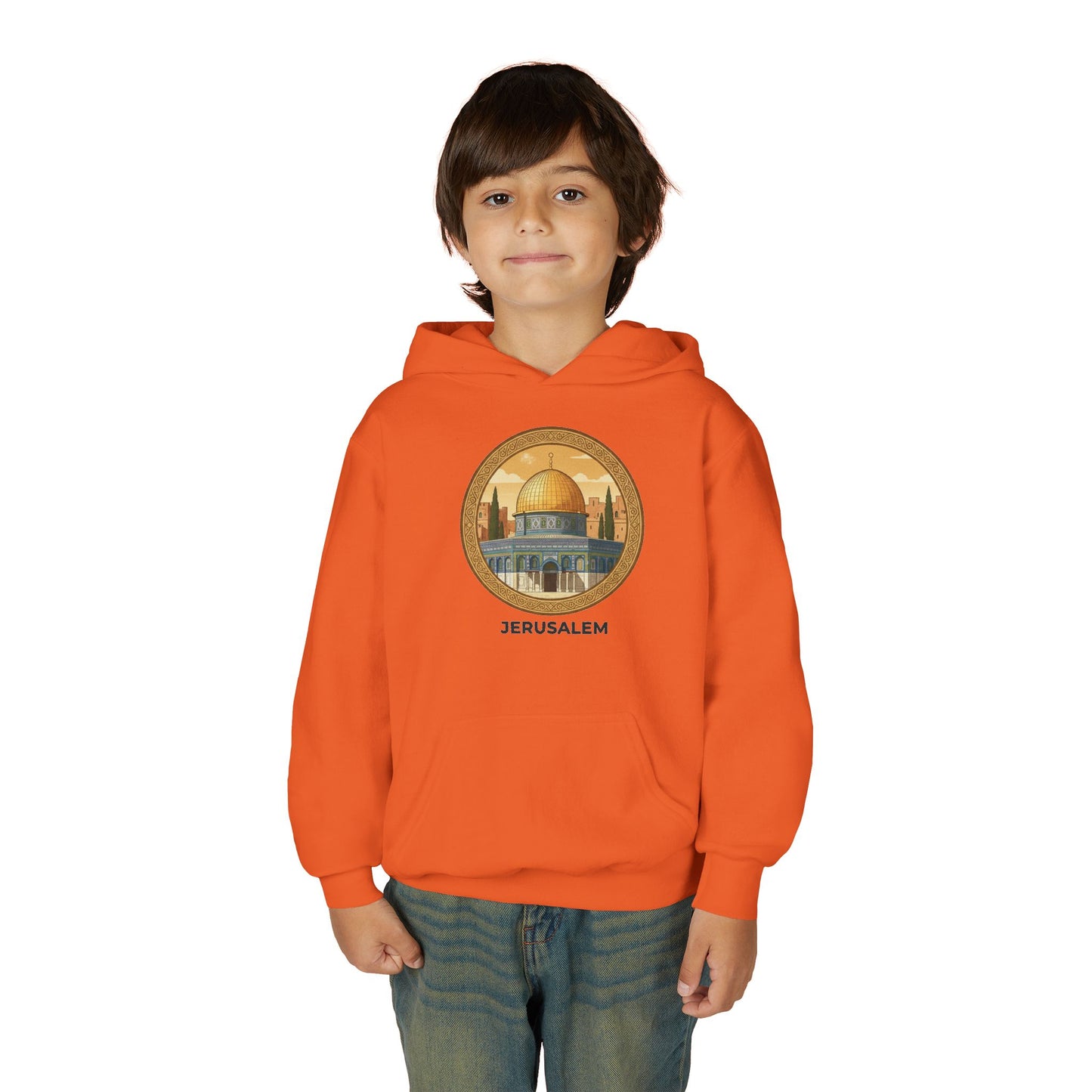 Jerusalem Dome Youth Hoodie – Vintage Dome of the Rock Graphic
