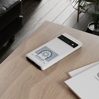 Jeddah Coordinates Phone Case — Blue Islamic Arch Travel Souvenir