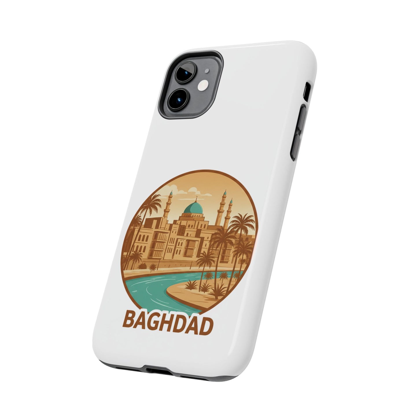Baghdad Illustrated Tough Phone Case — Vintage Middle East Cityscape Protective Cover