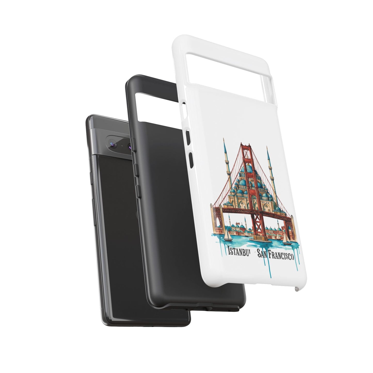 City Bridge Phone Case — Istanbul × San Francisco Illustrated Travel Design