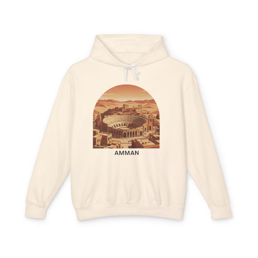 Amman Retro Arch Hoodie — Vintage Jordan Travel Sweatshirt