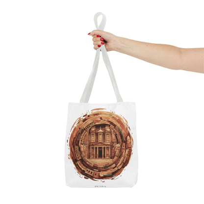 Petra Circle Art Tote Bag — Ancient Rose Sandstone Illustration
