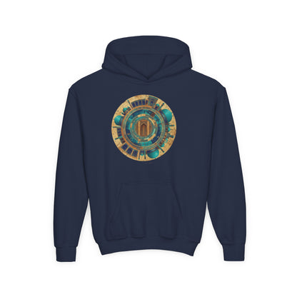 Youth Hoodie with Vintage Aztec Compass Graphic