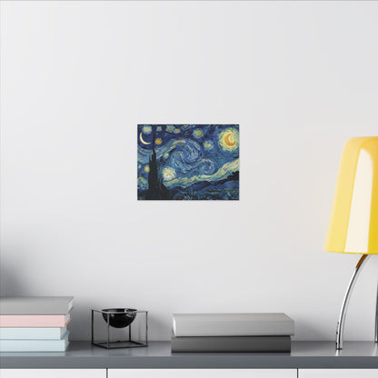 Starry Night Matte Canvas Print — Van Gogh Inspired Wall Art (Stretched)