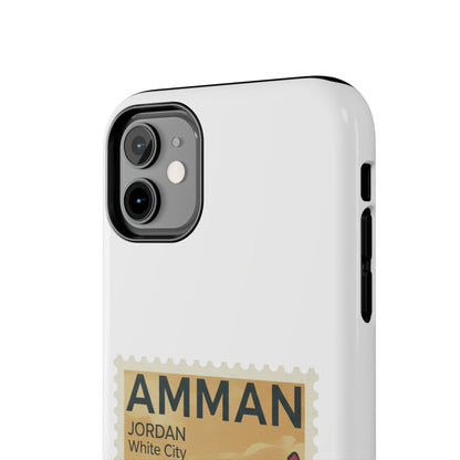 Amman Stamp Tough Phone Case — Jordan Travel Vintage Postage Design