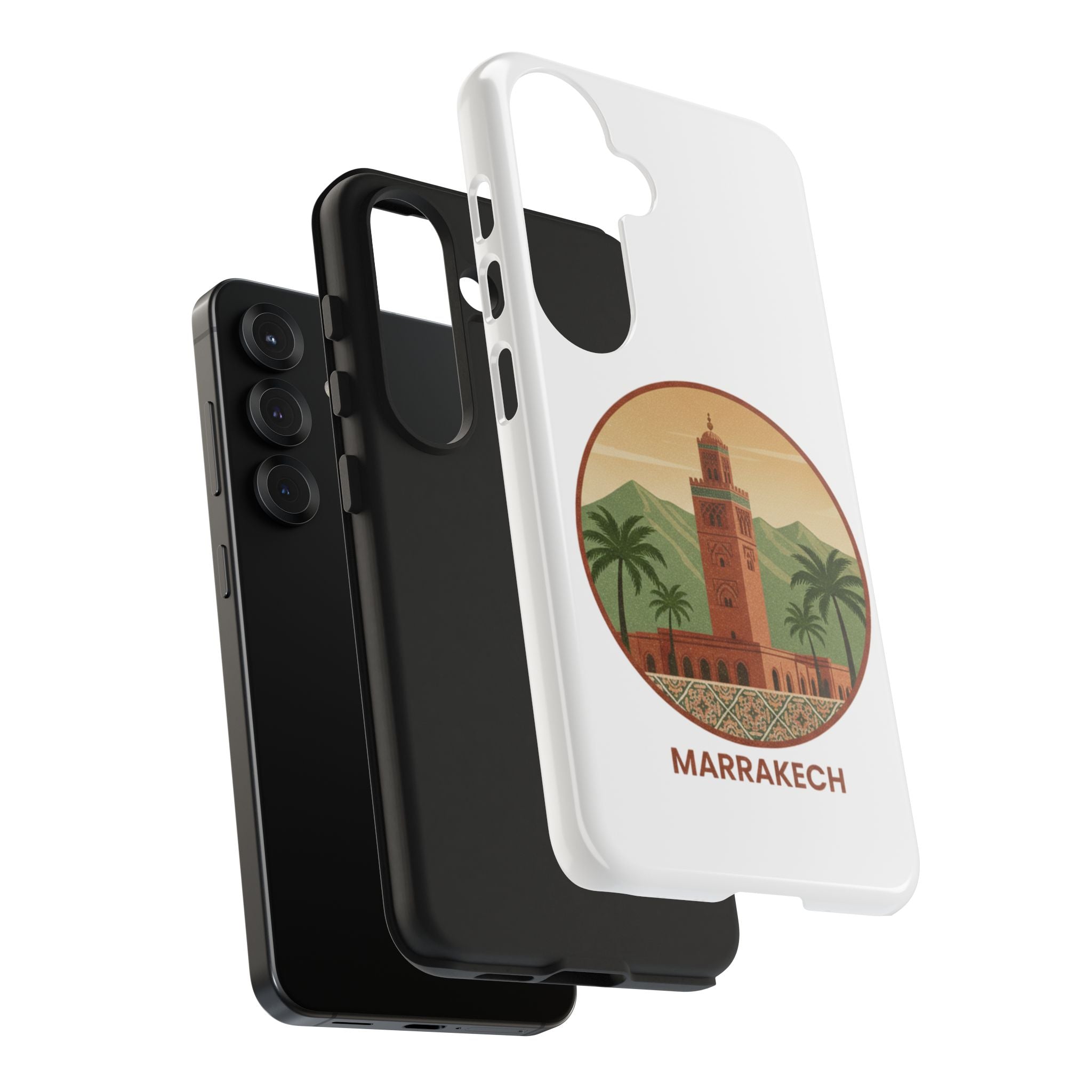 Marrakech Travel Phone Case — Vintage Moroccan Koutoubia Tower Design