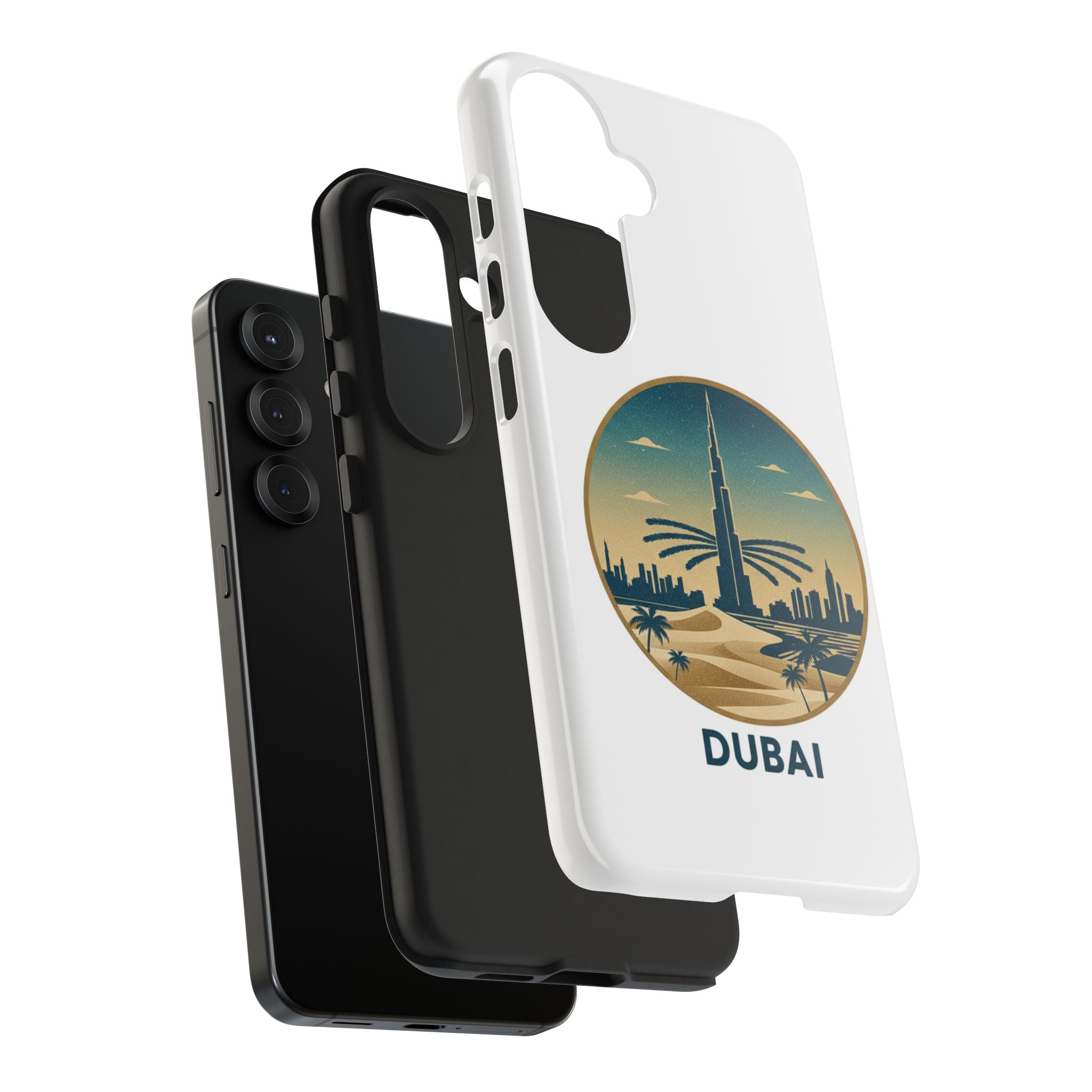 Dubai Skyline Tough Phone Case — Retro Desert Palm Travel Phone Cover