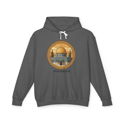 Jerusalem Dome Graphic Hoodie — Vintage Holy City Travel Sweatshirt