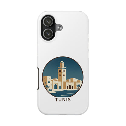 Coque de téléphone motif paysage urbain de Tunis — Coque de protection résistante pour iPhone