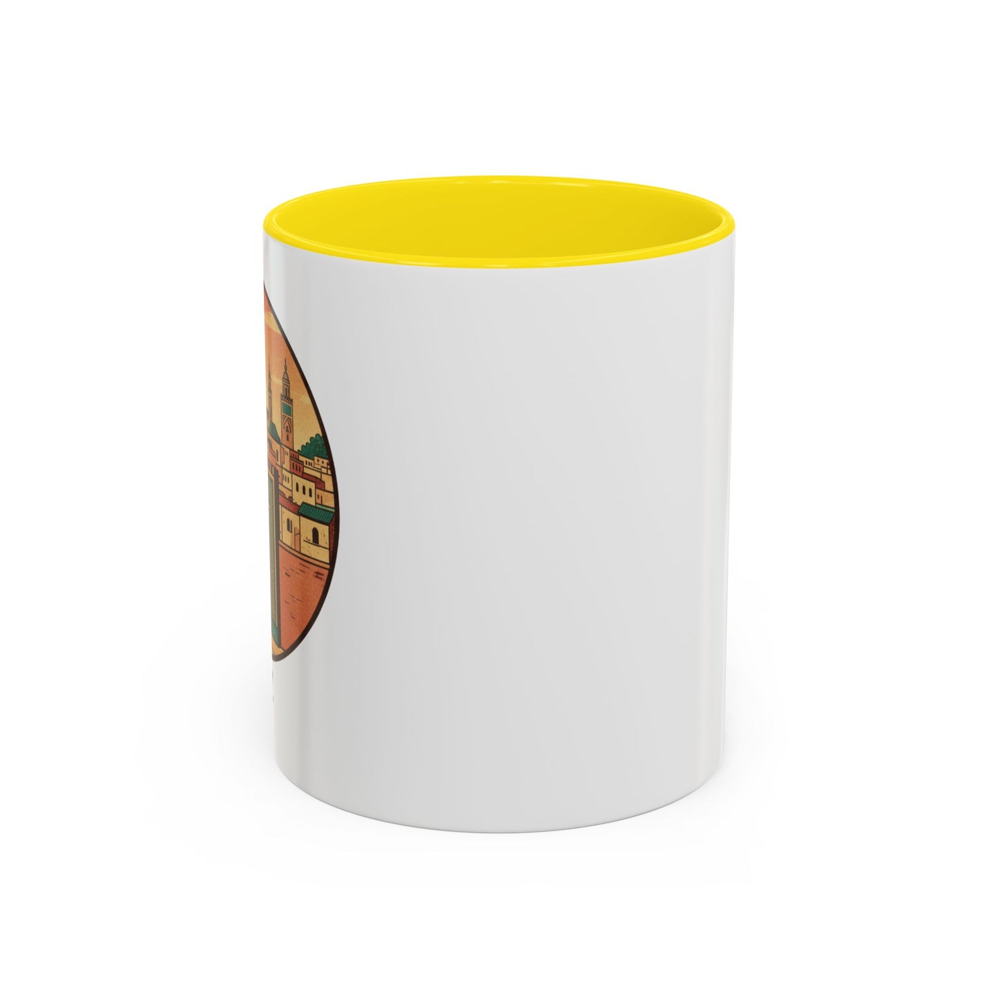 Mug à café Fez Landmark Accent — Souvenir de voyage représentant un paysage urbain marocain (11/15 oz)