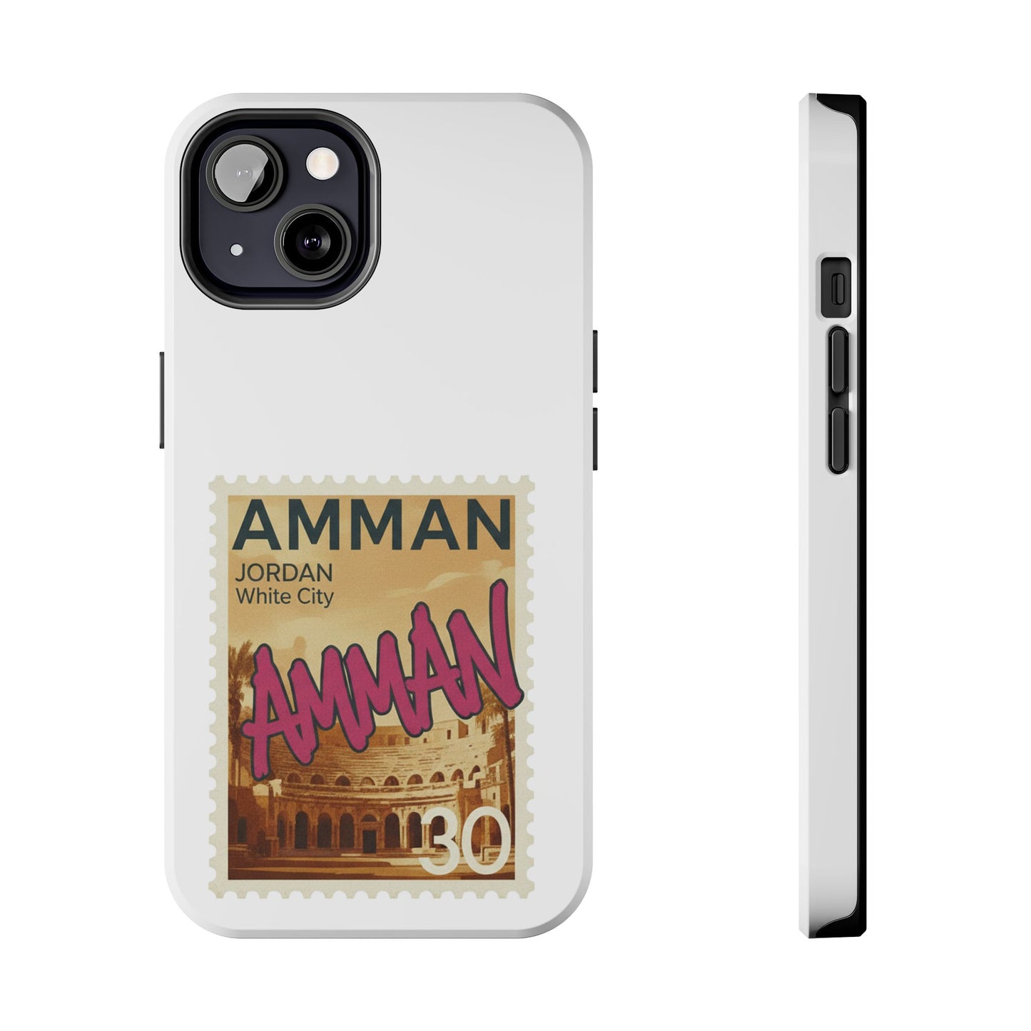 Amman Stamp Tough Phone Case — Jordan Travel Vintage Postage Design