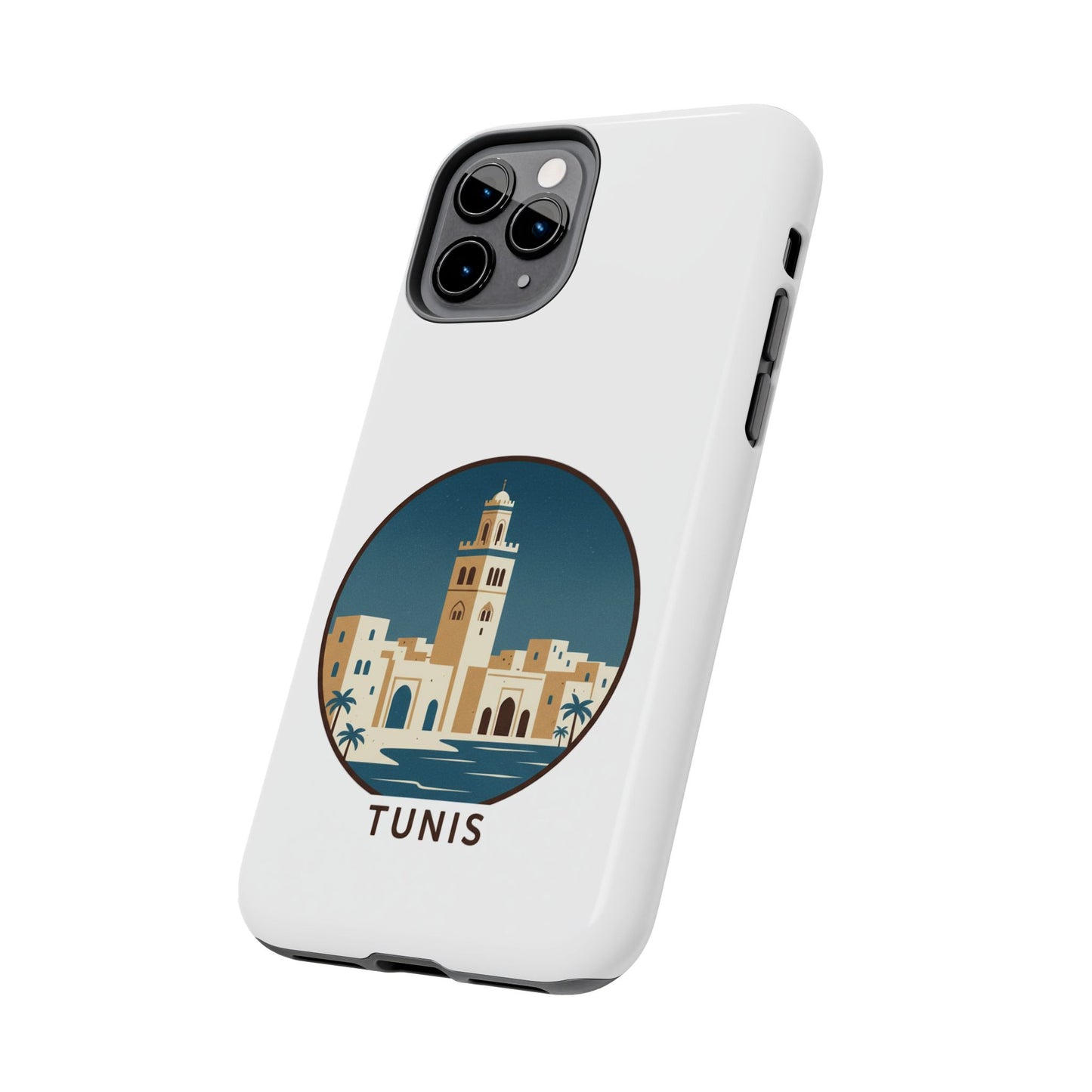Coque de téléphone motif paysage urbain de Tunis — Coque de protection résistante pour iPhone