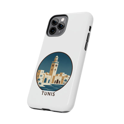 Coque de téléphone motif paysage urbain de Tunis — Coque de protection résistante pour iPhone