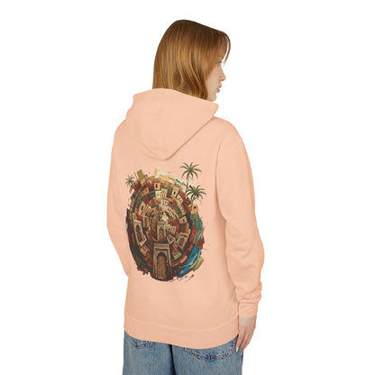 Lightweight Hoodie — Vintage Moroccan Medina Circle Back Print