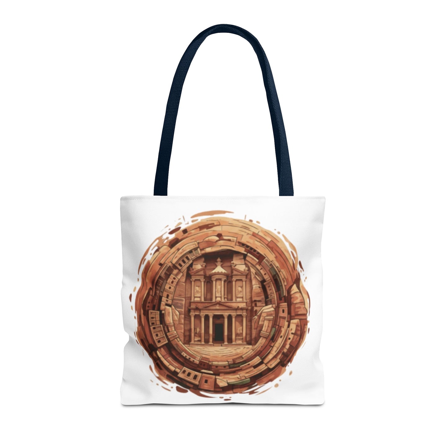 Petra Circle Art Tote Bag — Ancient Rose Sandstone Illustration
