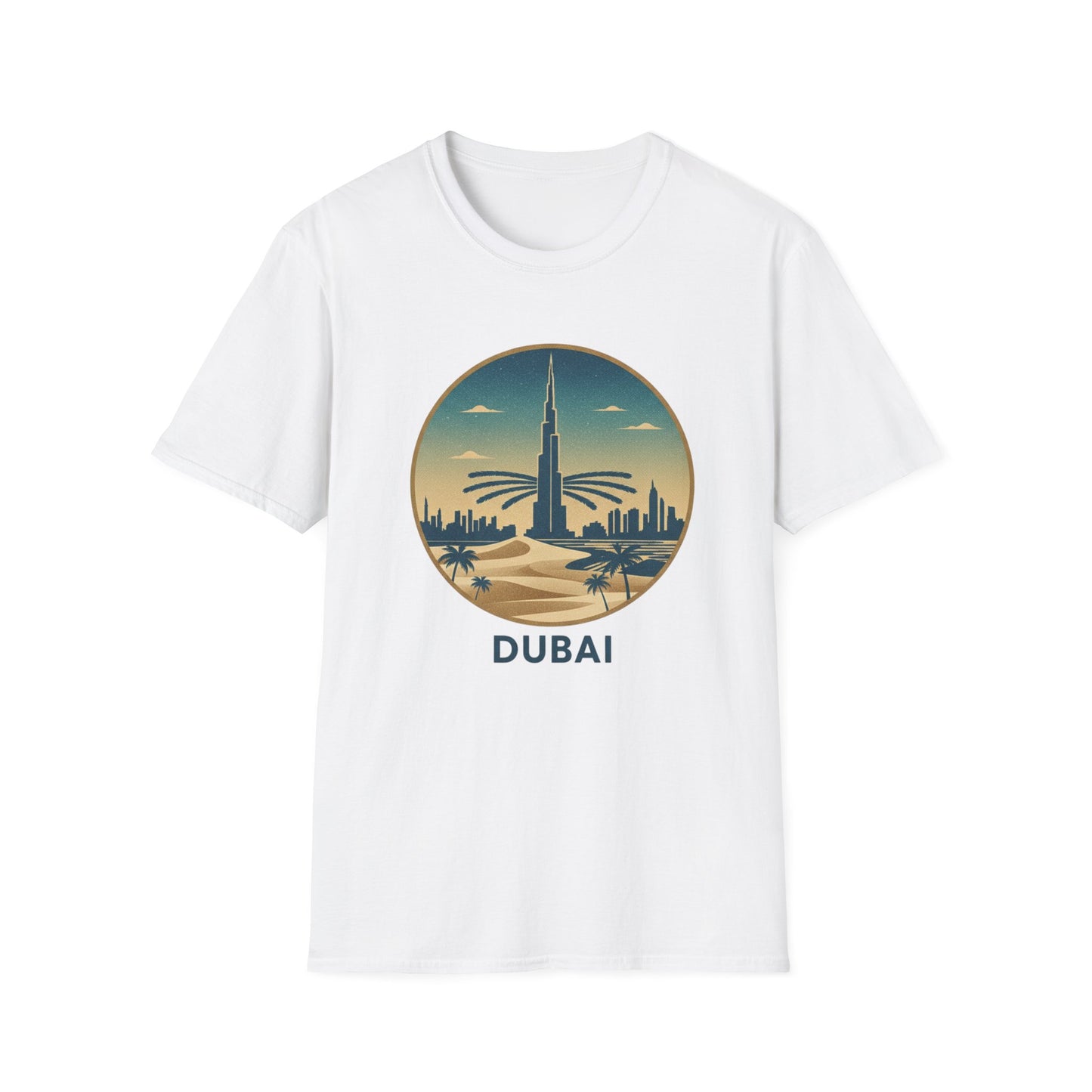 Dubai Skyline T-Shirt – Vintage Burj Khalifa Travel Tee