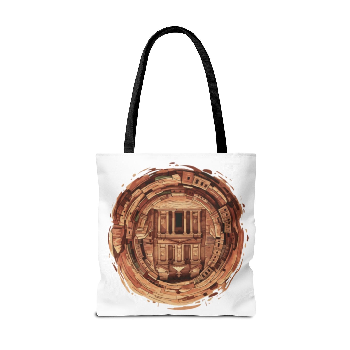 Petra Circle Art Tote Bag — Ancient Rose Sandstone Illustration