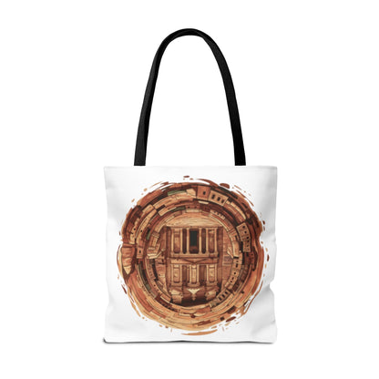 Petra Circle Art Tote Bag — Ancient Rose Sandstone Illustration