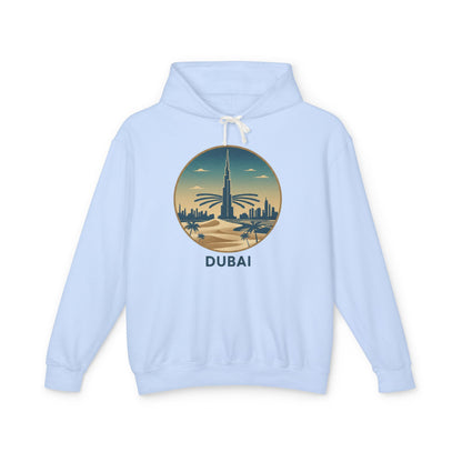 Dubai Skyline Hoodie — Vintage Desert Sunset Travel Sweatshirt