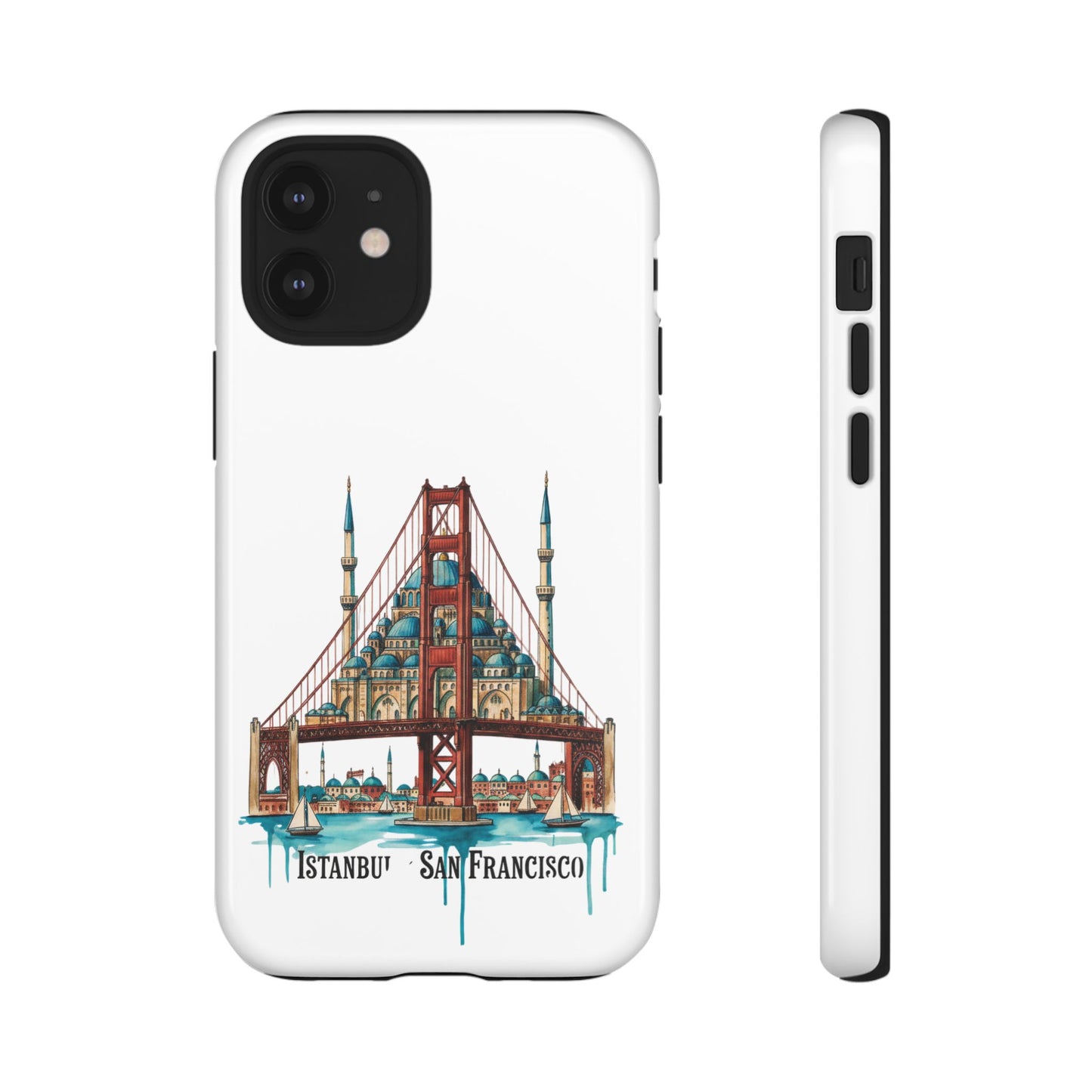 City Bridge Phone Case — Istanbul × San Francisco Illustrated Travel Design