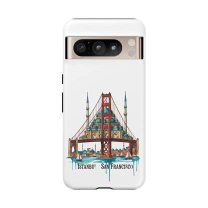 City Bridge Phone Case — Istanbul × San Francisco Illustrated Travel Design