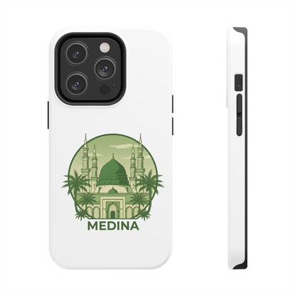 Medina Mosque Tough Phone Case – Islamic Landmark Green Phone Cover
