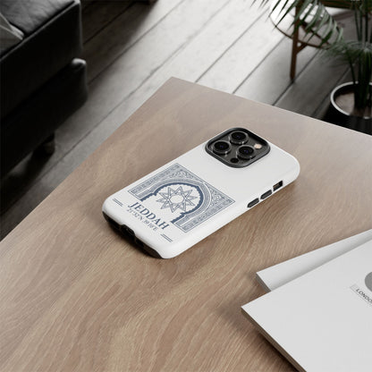 Jeddah Coordinates Phone Case — Arabic Arch Geometric Design