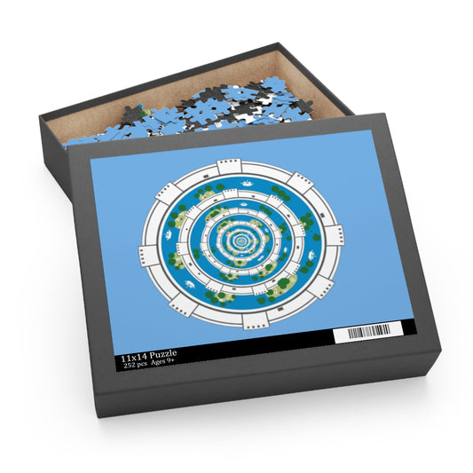 Spiral Island Puzzle — Nautical Circular 120/252/500-Piece Jigsaw