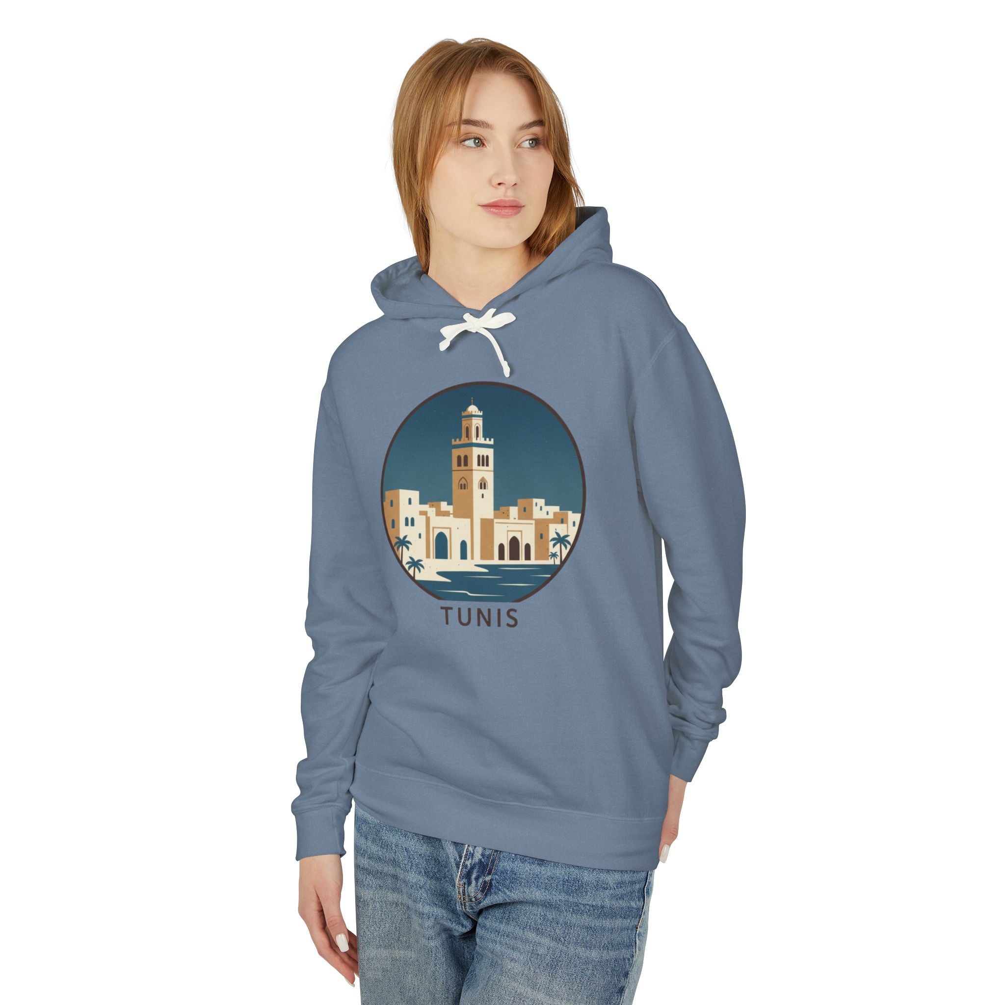 Tunis Skyline Hoodie — Minimalist Tunis Travel Sweatshirt