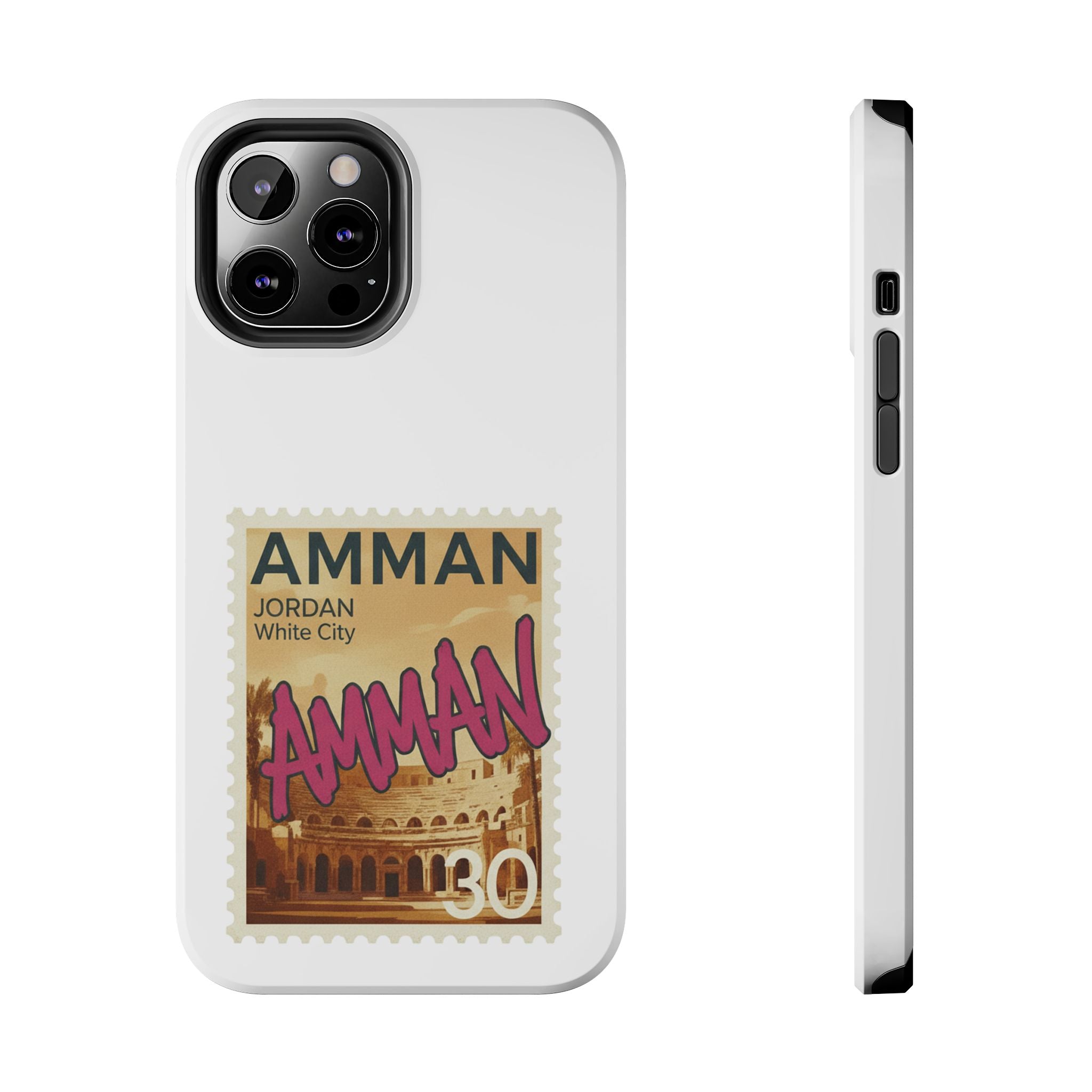 Amman Stamp Tough Phone Case — Jordan Travel Vintage Postage Design