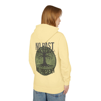 Tree of Roots Hoodie — "No Past No Present" Environmental Graphic Hoodie