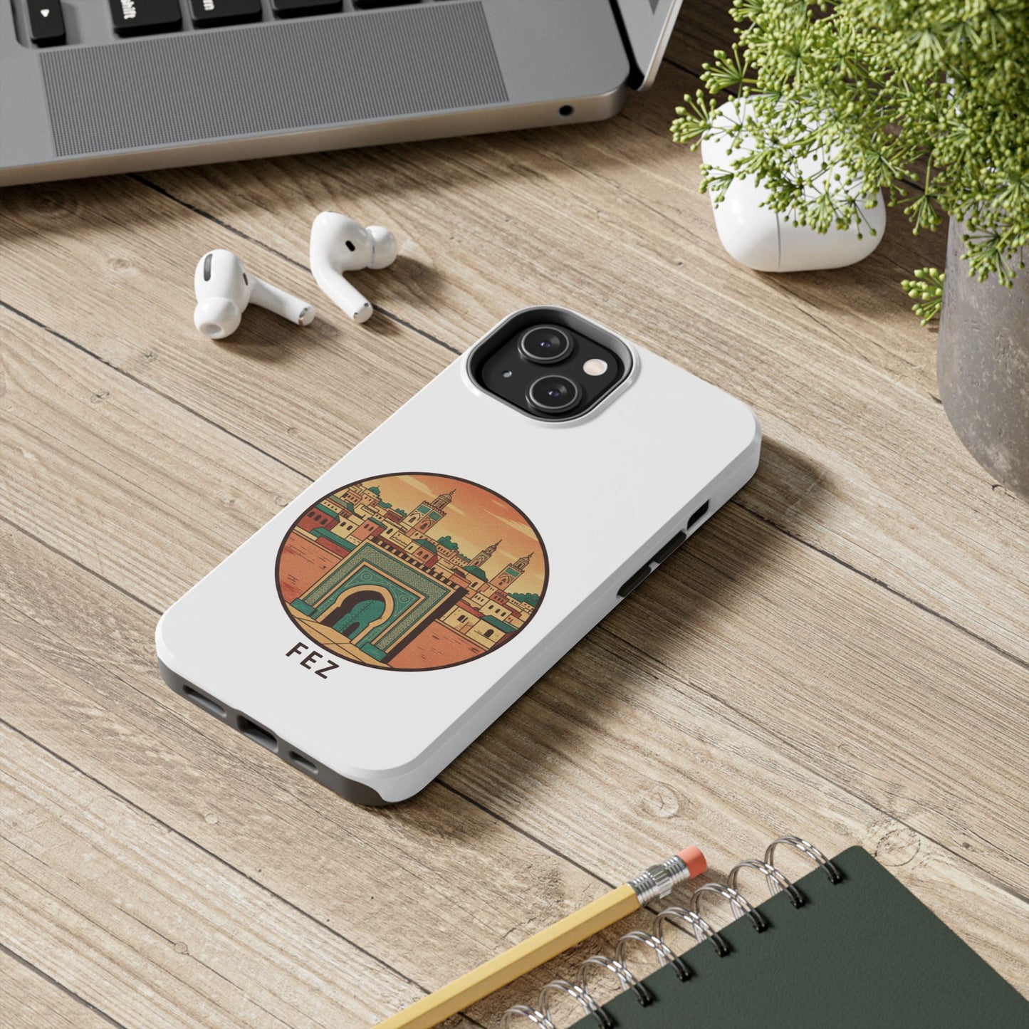 Étui de téléphone résistant Fez City — Étui de téléphone de voyage motif arche marocaine