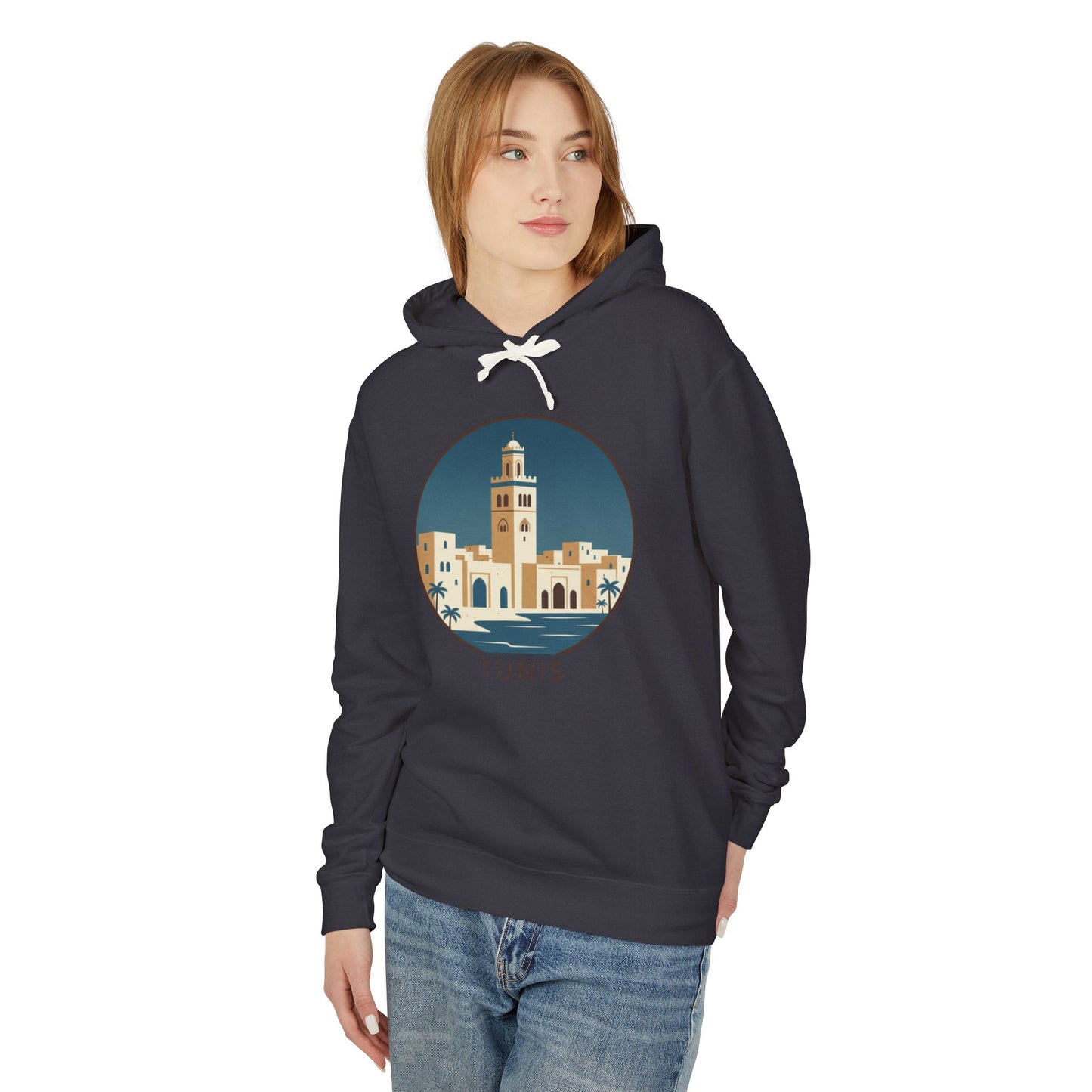Tunis Skyline Hoodie — Minimalist Tunis Travel Sweatshirt