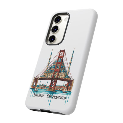 City Bridge Phone Case — Istanbul × San Francisco Illustrated Travel Design