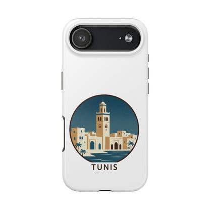 Coque de téléphone motif paysage urbain de Tunis — Coque de protection résistante pour iPhone