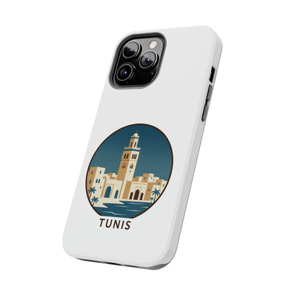 Coque de téléphone motif paysage urbain de Tunis — Coque de protection résistante pour iPhone